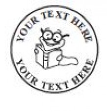 AST8 19mm Bookworm Custom Teacher Reward Stamp