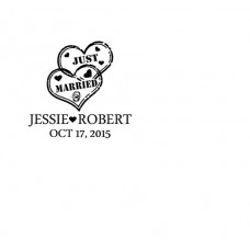 Just Married Personalised Custom Stamp - 46 x 16mm