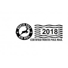 North Pole 2018 post mark - self inking stamp 57 x 21 mm