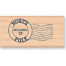 North Pole Santas self inking stamp - 57 x 21mm