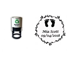 Personalised Birth Announcement Self inking stamp - 41mm Circ