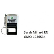 Nurses/Midwife / Doctors Stamp - Supplied with Handy Key Ring - Self Inking Personalised (3 Lines) 13mm x 36mm