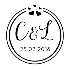 Save the Date - Self Inking Customised stamp 41 mm circ wedding stamp