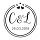 Save the Date - Self Inking Customised stamp 41 mm circ wedding stamp