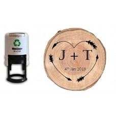 Rustic - Save The Date - Self Inking Wedding Stamp 30mm Circ