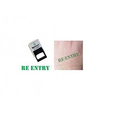 Re-Entry hand stamp - suitable for Festivals, Parties, Pubs, Special Events - Exhibitions self inking Green stamp 28 x 6mm