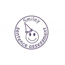 Smiley Sentence Assessment 22mm pre inked teacher reward stamp