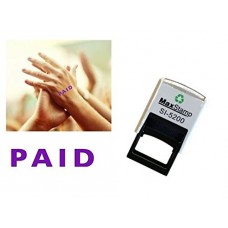 PAID - Hand stamp - suitable for Festivals - Night Clubs - Parties etc self inking VIOLET INK - 2mm x 6mm 5200