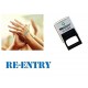 Re-Entry hand stamp - suitable for Festivals, Parties, Pubs, Special Events - Exhibitions self inking Blue stamp 28 x 6mm