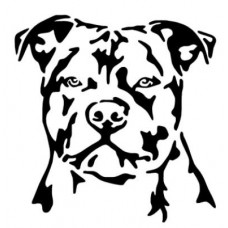 Staffy - Dog self inking stamp - black ink - 5280