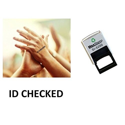 ID CHECKED hand stamp suitable for Festivals Parties Pubs