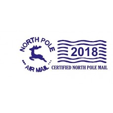 North Pole 2018 Post Mark - self Inking Stamp 57 x 21 mm Blue Ink