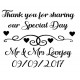 Thank you for Sharing Our Special Day - Personalised self inking stamp - 30 x 50 mm