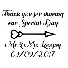 Thank you for Sharing Our Special Day - Personalised self inking stamp - 30 x 50 mm