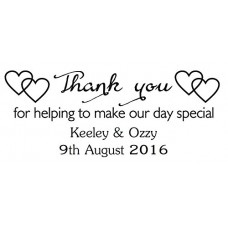 Thank you for helping make our day special - Personalised self inking stamp - 57 x 21 mm