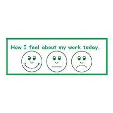 Self Assessment Faces - My work today - Self inking Stamp - GREEN INK - 45 x 16 mm