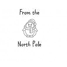 North Pole - Gift tag - self inking stamp - black ink - 28 x 28 mm