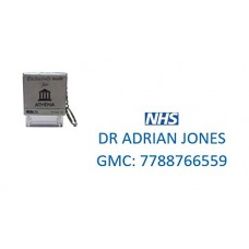 NHS - DOCTORS - PERSONALISED SELF INKING STAMP WITH HANDY KEYRING 36 X 13MM