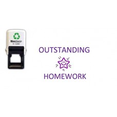 OUTSTANDING HOMEWORK - Reward self inking stamp - 28 x 28 mm VIOLET INK