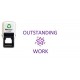 OUTSTANDING WORK - teacher reward self inking stamp - 28 x 28 mm Violet ink