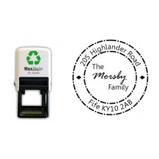 Personalised Family Address self inking stamp - 34 x 34 mm