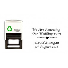 Personalised - Renew Wedding Vows - Personalised self Inking Stamp - 30 x 50 mm