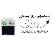 Save The Date - Abroad or Your Venue or Destination - Personalised Wedding Day self Inking Stamp 57 x 21 mm