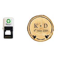 Personalised Rustic Design - Save The Date self Inking Wedding Stamp - 30mm