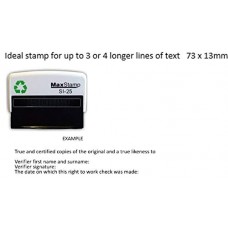 Personalised Self Inking Stamp - Suitable for 3 or 4 Longer Length Lines 73 x 13mm