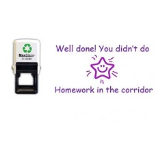 Homework Reward Self Inking Teacher Reward Stamp - 28 x 28 mm Violet Ink