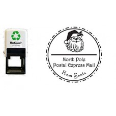 Santa North Pole Postal Mark - self Inking Stamp - 34 x 34 mm Black Ink