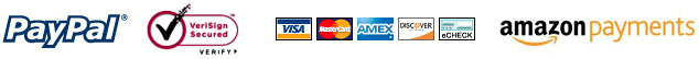 Various payment methods accepted such as Paypal, Visa and Credit Cards