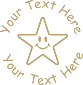 22mm Gold Smiling Star Personalised Teacher Reward Stamp