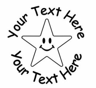 Smiling Star 19mm Personalised Self Inking Teacher Reward Stamp