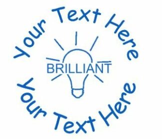 Brilliant Light Bulb 19mm Personalised Self Inking Teacher Reward Stamp