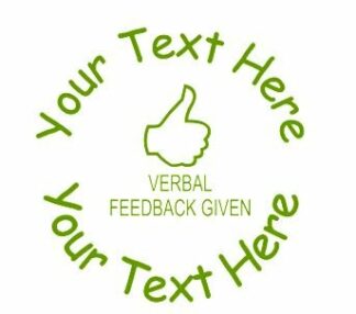 22mm Pre-Inked Custom, Personalised Teacher Stamp - VERBAL FEEDBACK GIVEN