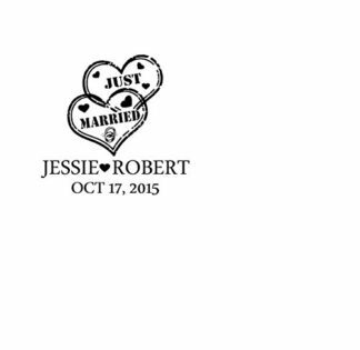 Just Married Personalised Custom Stamp - 46 x 16mm