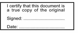 Notary Stamp - True Copy of Original Stamp (57 x 21 mm)