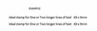 Personalised Self inking stamp - suitable for 1 or 2 lines of text 69 x 9 mm ideal for longer length lines of text