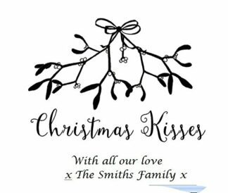 Christmas Kisses - Personalised Self inking stamp - 57 x 21 mm