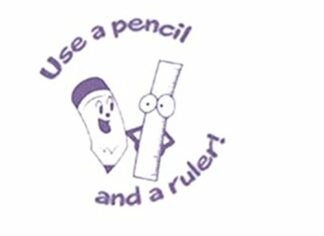 Use a pencil and a ruler! - Teacher reward stamp