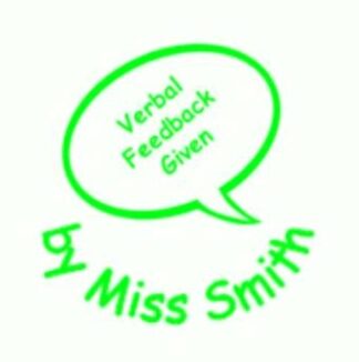 22mm Pre-Inked Custom, Personalised Teacher Stamp - Verbal feedback given