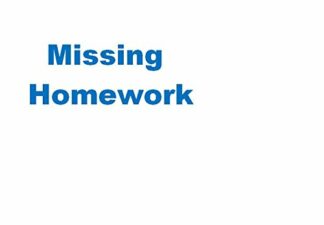 Missing Homework - self inking teacher stamp BLUE INK 36 x 13 mm