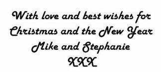 Personalised Christmas Card Stamp - (Harlow Solid Italic font) 57 x 21 mm