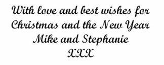 Personalised Christmas Card Stamp - (Script MT Bold font) 57 x 21mm