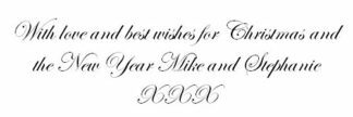 Personalised Christmas Card Stamp - (Edwardian Script font) 57 x 21mm
