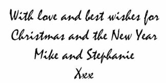 Personalised Christmas Card Stamp - (Mistral font) 57 x 21mm