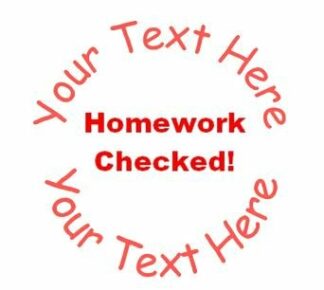22mm Pre-Inked Custom, Personalised Teacher Stamp - Homework Checked