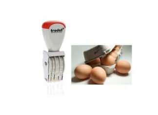 Egg Date stamp - 4mm Rubber dater stamp for use with separate ink pad