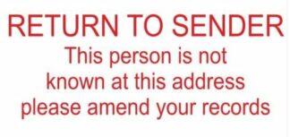 Return to sender - 46 x 16 mm